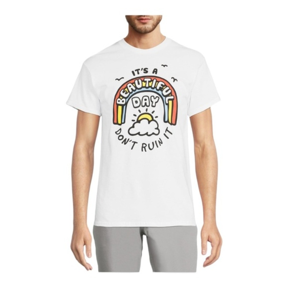 Men’s‎ Graphic funny humor tag-free white cotton T-shirt new size small (34-36)